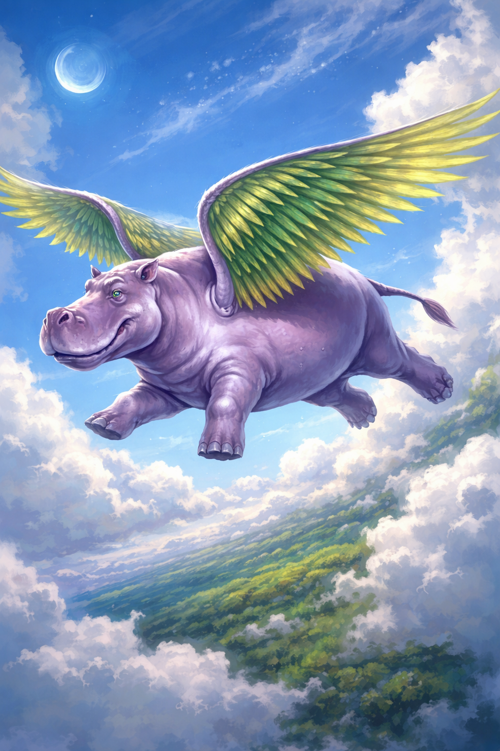 The Great Lavender One in flight